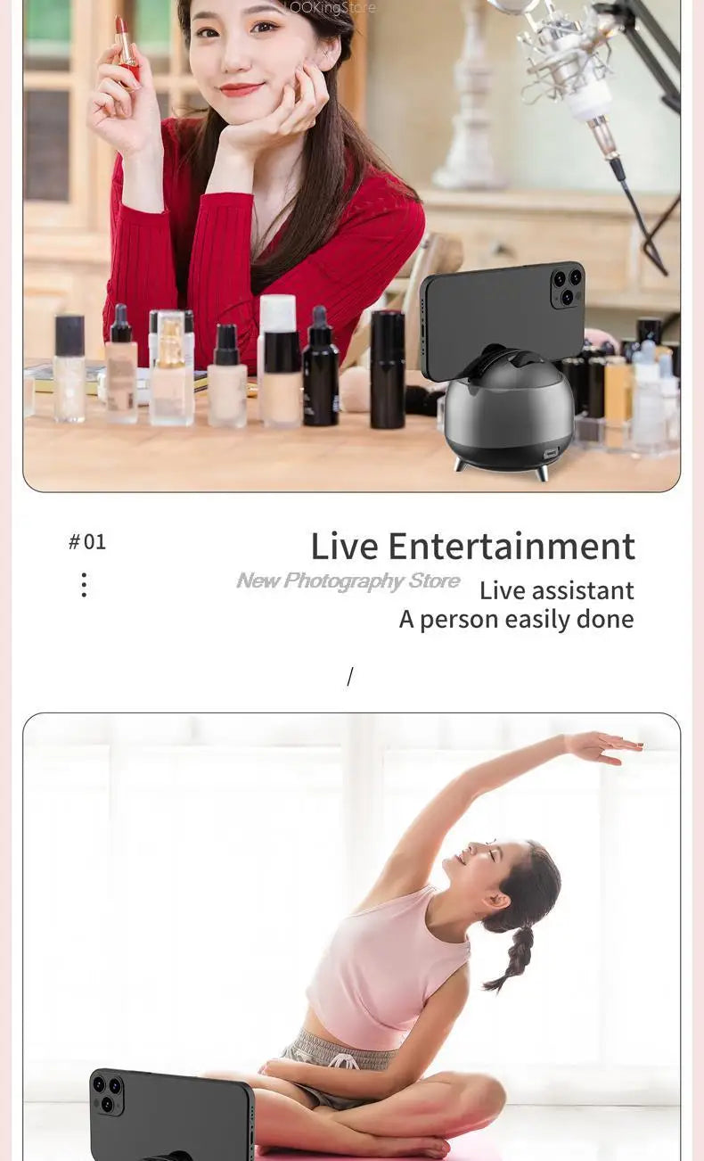 Q8 Auto Face Tracking Gesture Gimbal Stabilizer Phone Tablet Tracking Holder 360 Rotation Selfie For Vlog Live video streaming