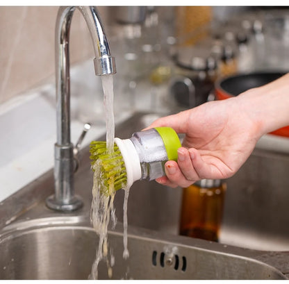 Dish Brush With Soap Dispenser Palm Brush Dish washing Kitchen Scrub Brushes With Holder Drip Tray