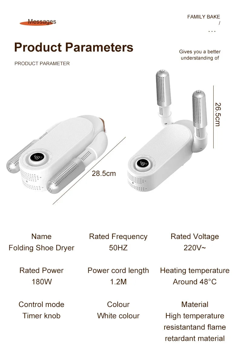 Shoe dryer Portable shoes, household appliances and caring for your shoes