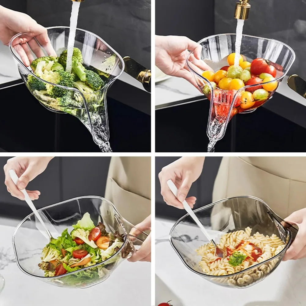 Multifunctional Drain Basket Vegetable Basin Drain Bowl Household Sink Kitchen Washing Fruit Plate Plastic Rice Washing Basket