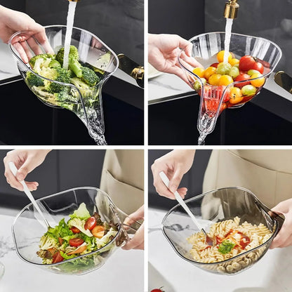 Multifunctional Drain Basket Vegetable Basin Drain Bowl Household Sink Kitchen Washing Fruit Plate Plastic Rice Washing Basket