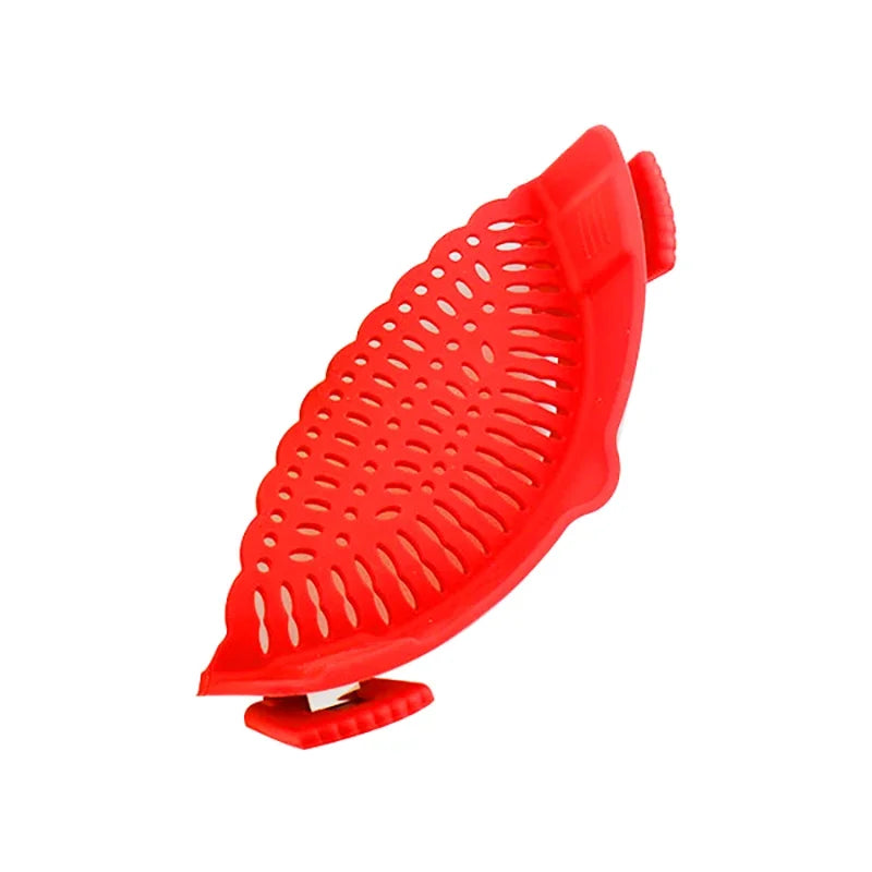 Universal Silicone Clip on Pan Pot Strainer Anti Spill Pasta Pot Strainer Food Grade Fruit Colander for Pasta Fruit Vegetable