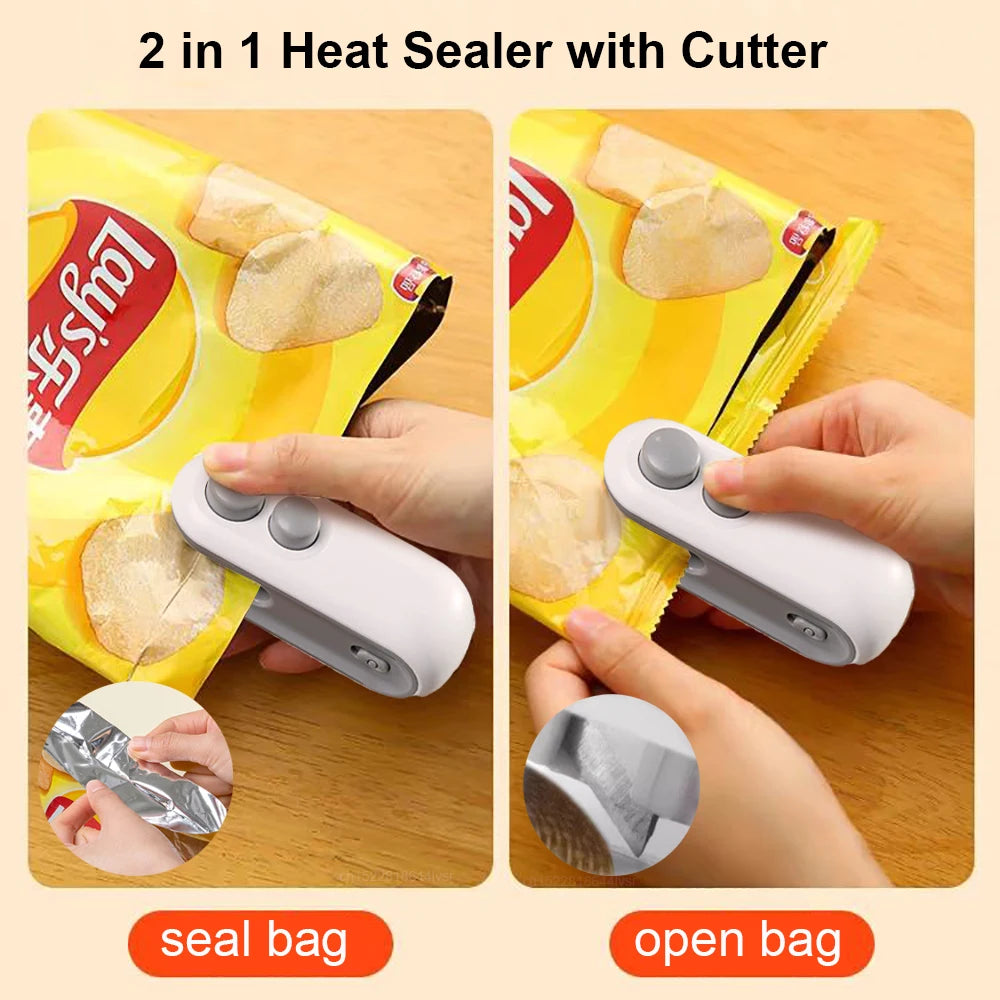 Sealing Machine Rechargable 2 In 1 Bag Mini Heat Sealer Storage Bag