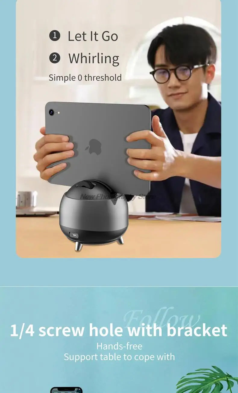 Q8 Auto Face Tracking Gesture Gimbal Stabilizer Phone Tablet Tracking Holder 360 Rotation Selfie For Vlog Live video streaming