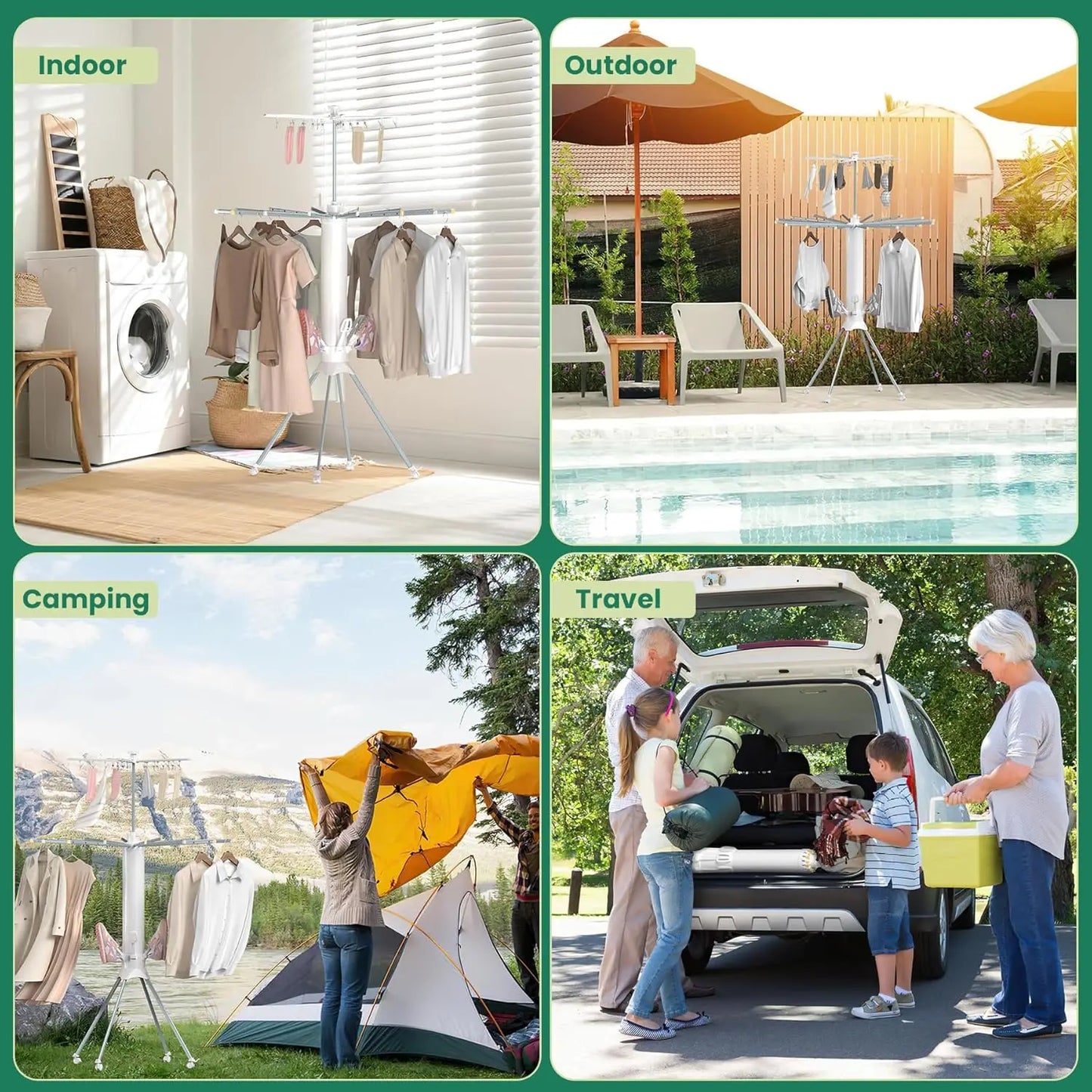 Clothes Drying Rack Foldable, 4-Legged Clothing Rack Laundry Hanger Dryer Rack, Shoe Dryer Portable Drying Rack Foldable Drying