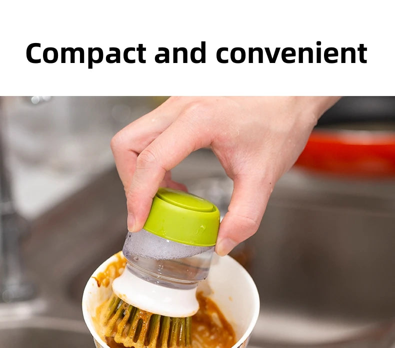 Dish Brush With Soap Dispenser Palm Brush Dish washing Kitchen Scrub Brushes With Holder Drip Tray
