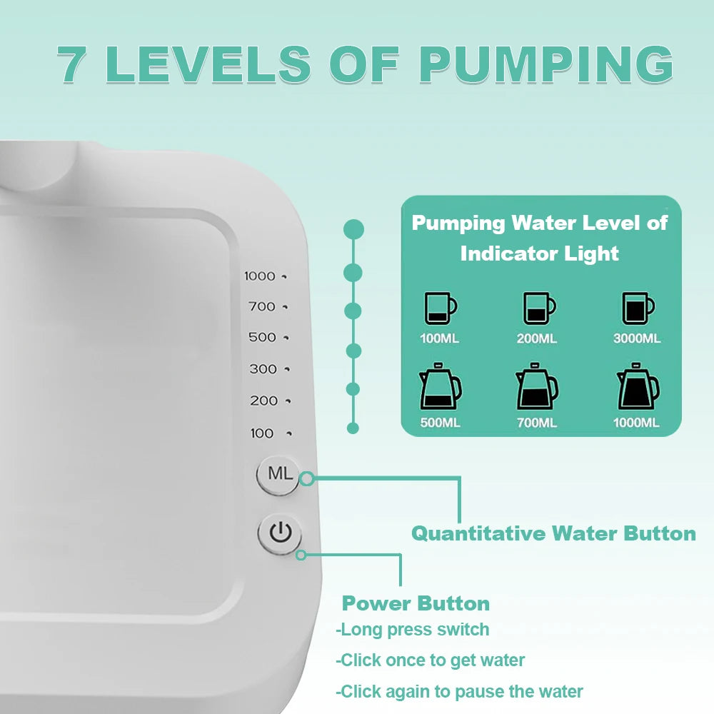 Electric Water Gallon Bottle Pump Automatic Water Dispenser 19 Liters Rechargeable Desktop Drinking Water Dispenser Bottle Pump