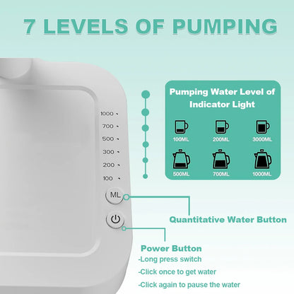 Electric Water Gallon Bottle Pump Automatic Water Dispenser 19 Liters Rechargeable Desktop Drinking Water Dispenser Bottle Pump