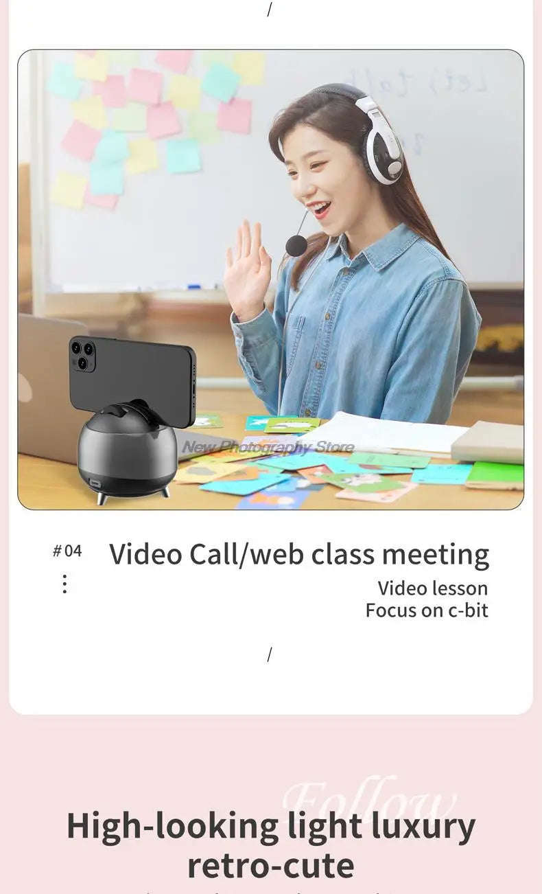 Q8 Auto Face Tracking Gesture Gimbal Stabilizer Phone Tablet Tracking Holder 360 Rotation Selfie For Vlog Live video streaming