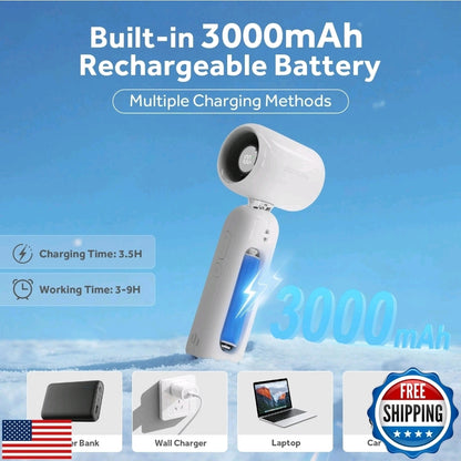 Daimulife Portable Turbo Fan, 3 IN 1 High Speed Handheld Fan, 1-100 Stepless