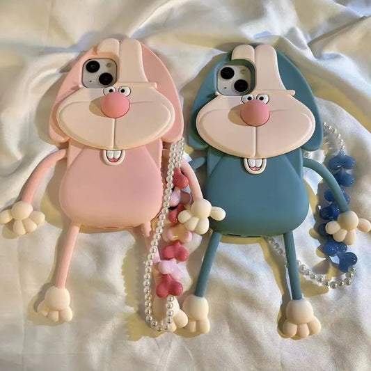 Cute Cartoon Long-Legged Rabbit Or Magpie Silicone Phone Case