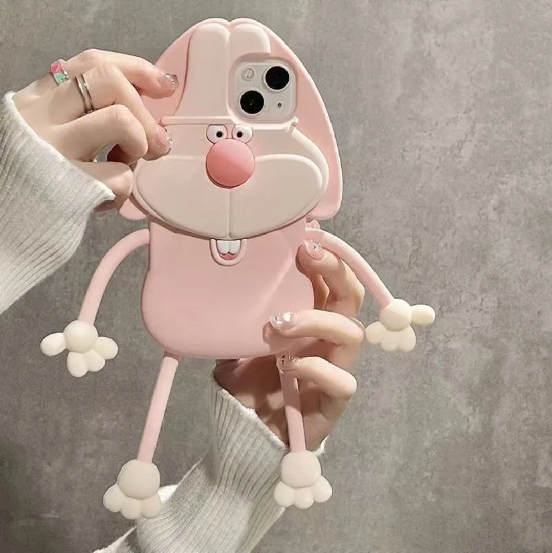Cute Cartoon Long-Legged Rabbit Or Magpie Silicone Phone Case