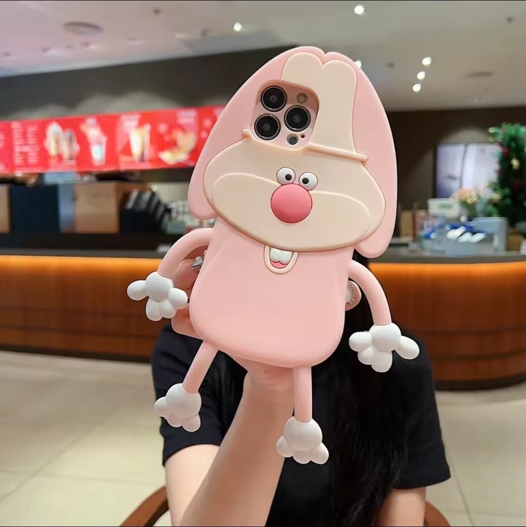 Cute Cartoon Long-Legged Rabbit Or Magpie Silicone Phone Case