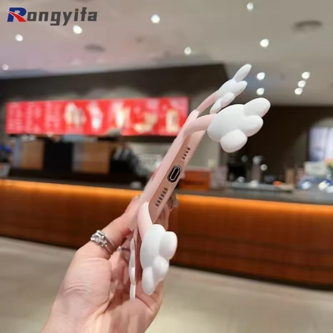 Cute Cartoon Long-Legged Rabbit Or Magpie Silicone Phone Case