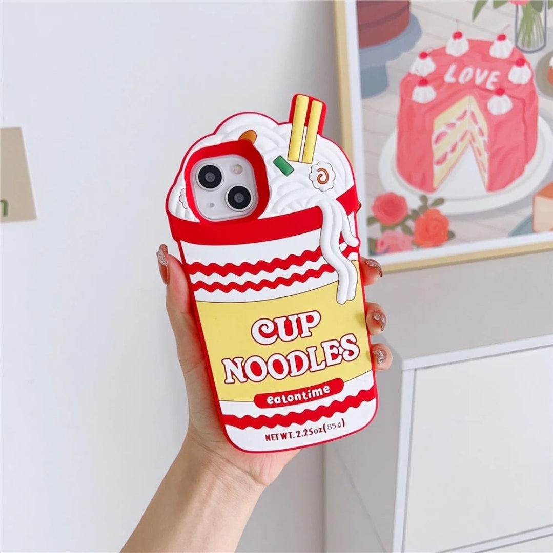 iPhone 12 Pro Max red white soft silicone cup noodle Case