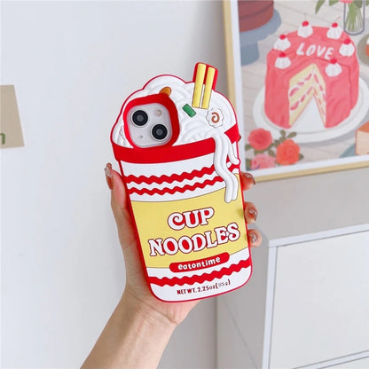iPhone 12 Pro Max red white soft silicone cup noodle Case