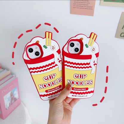iPhone 12 Pro Max red white soft silicone cup noodle Case