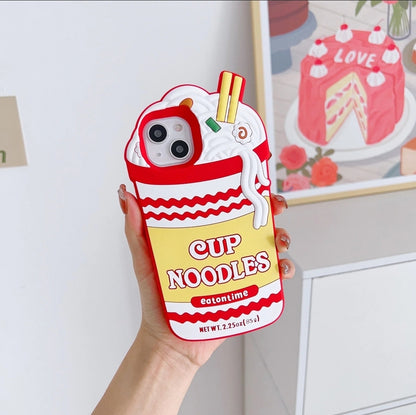 iPhone 12 Pro Max red white soft silicone cup noodle Case