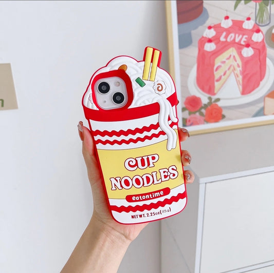 iPhone 12 Pro Max red white soft silicone cup noodle Case