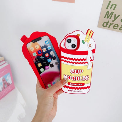 iPhone 12 Pro Max red white soft silicone cup noodle Case