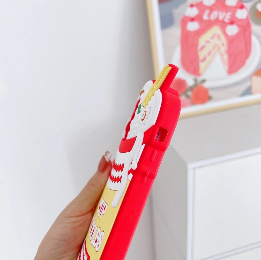 iPhone 12 Pro Max red white soft silicone cup noodle Case