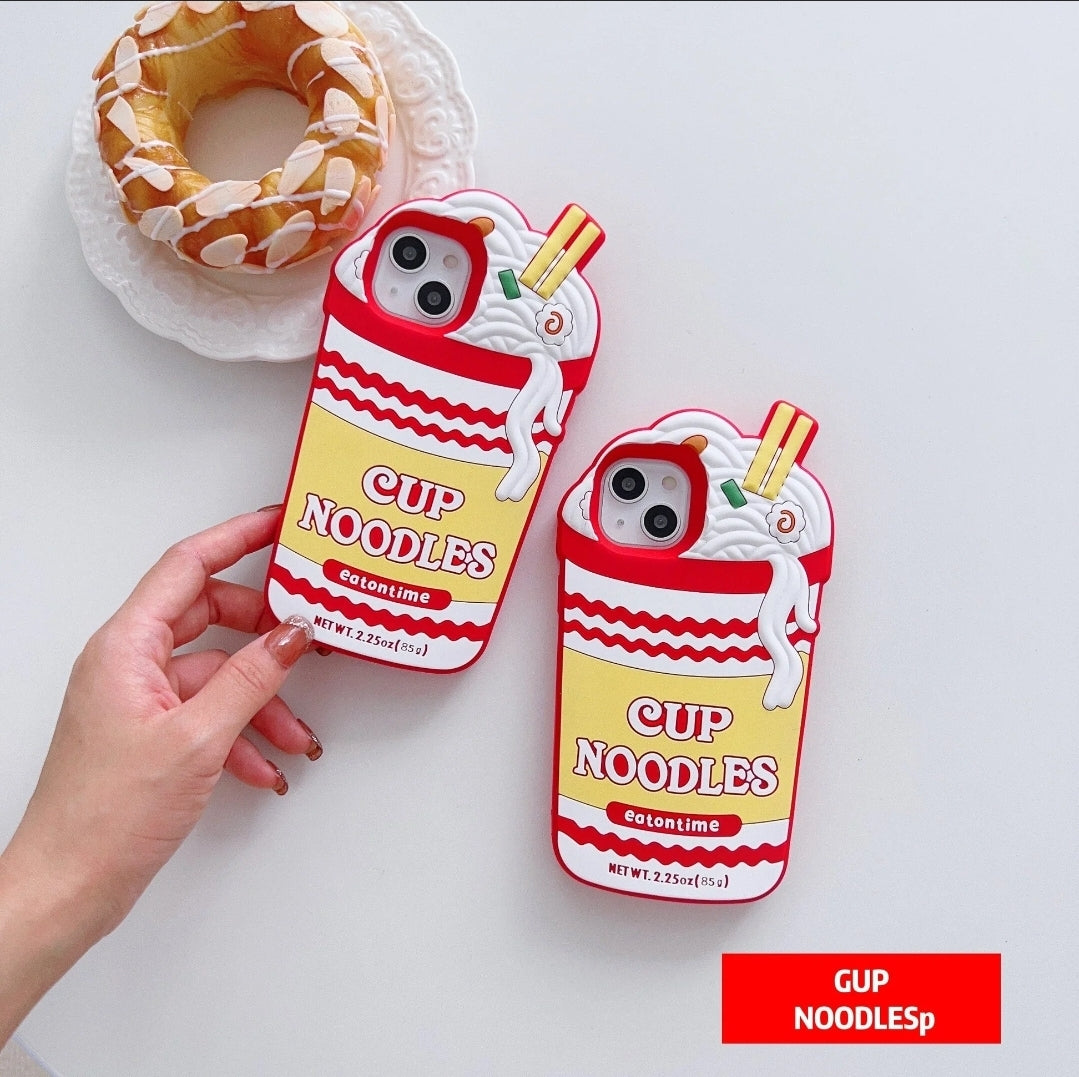 iPhone 12 Pro Max red white soft silicone cup noodle Case