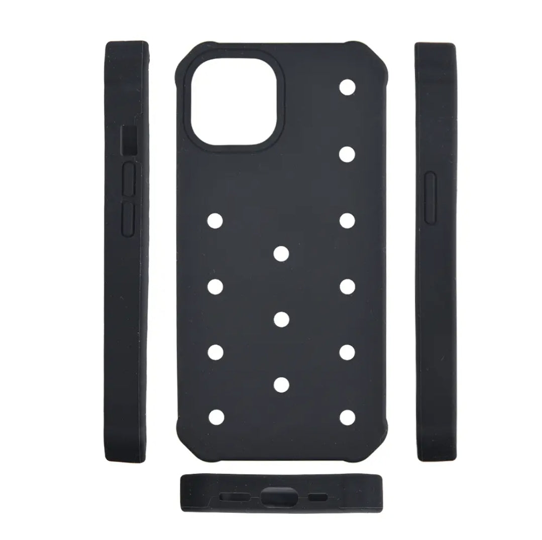 DIY Hole For Charms Silicone Soft Phone Case For 16ProMax