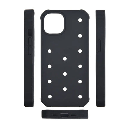 DIY Hole For Charms Silicone Soft Phone Case For 16ProMax