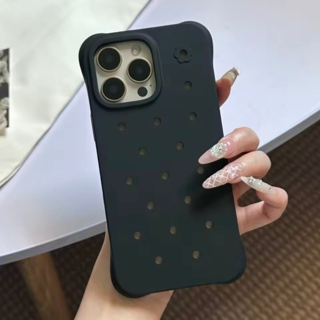 DIY Hole For Charms Silicone Soft Phone Case For 16ProMax