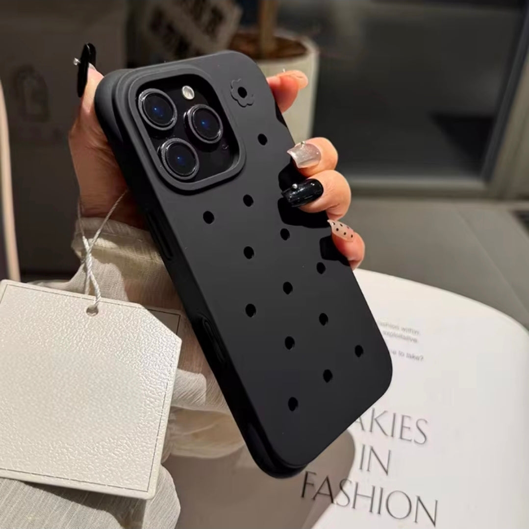 DIY Hole For Charms Silicone Soft Phone Case For 16ProMax