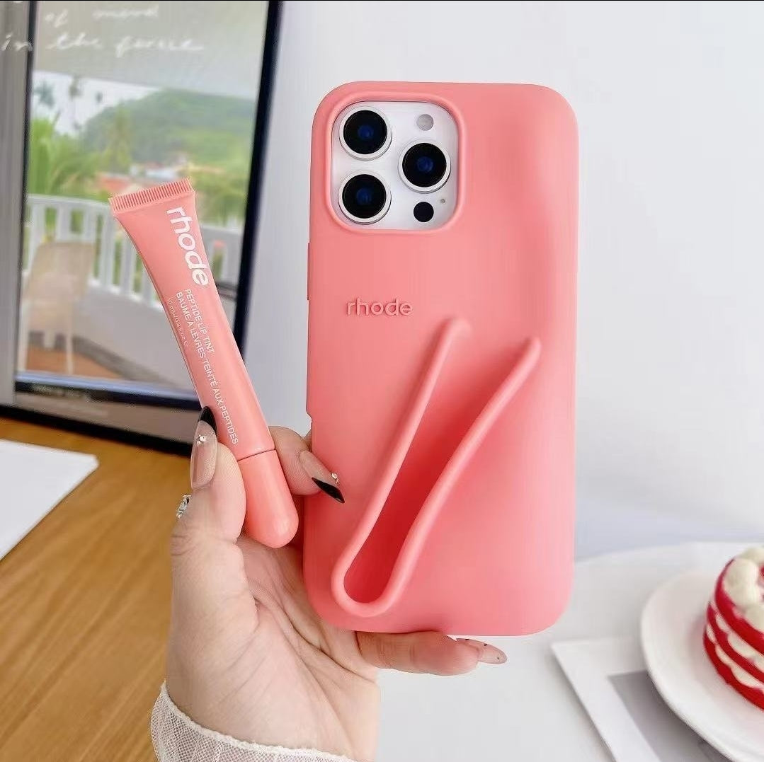 iPhone case with Rhode Harley lipstick