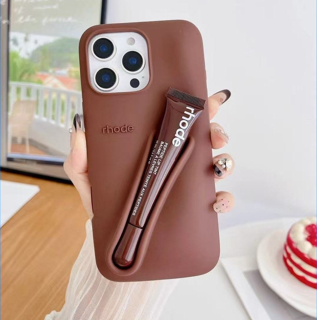 iPhone case with Rhode Harley lipstick