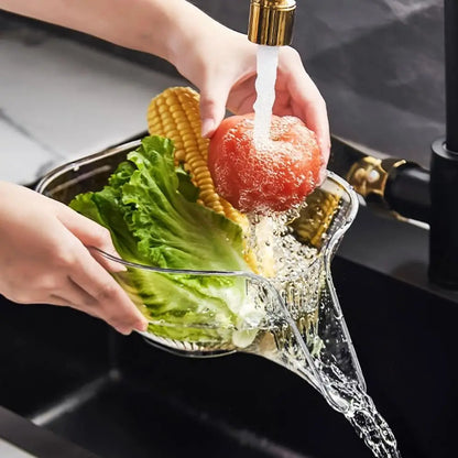 Multifunctional Drain Basket Vegetable Basin Drain Bowl Household Sink Kitchen Washing Fruit Plate Plastic Rice Washing Basket