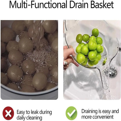Multifunctional Drain Basket Vegetable Basin Drain Bowl Household Sink Kitchen Washing Fruit Plate Plastic Rice Washing Basket