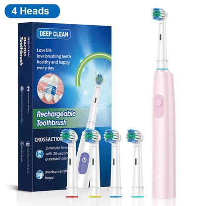 Electric Toothbrush Rotary Rechargeable Electric Toothbrush for Adults