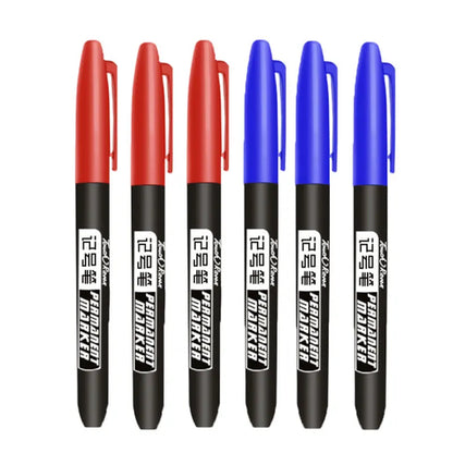 6 PCS Permanent Marker Pen Manga Drawing Markers Black Blue Red