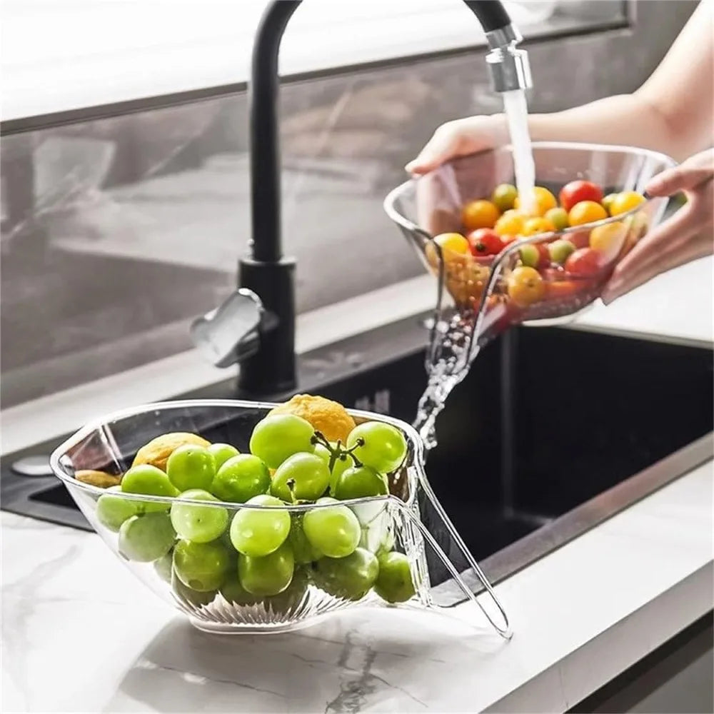 Multifunctional Drain Basket Vegetable Basin Drain Bowl Household Sink Kitchen Washing Fruit Plate Plastic Rice Washing Basket