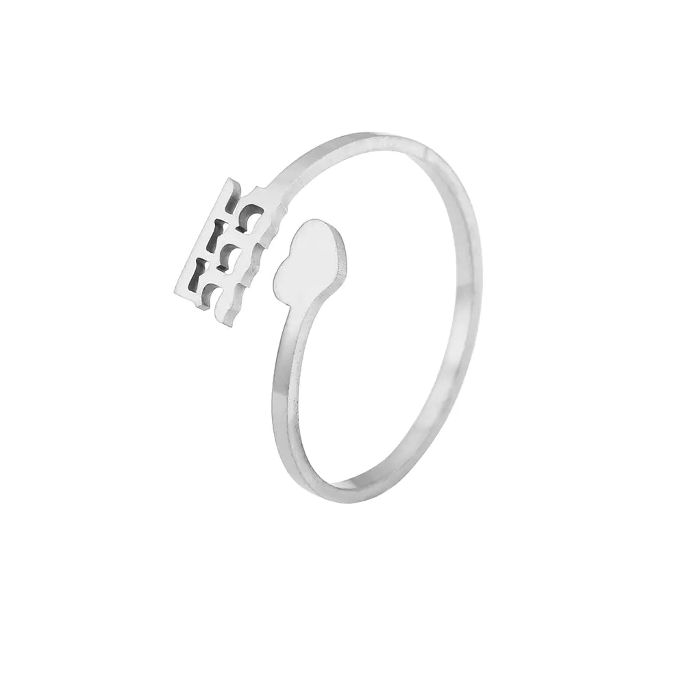 Personalized Stainless Steel Creative Number Ring