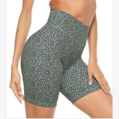 Leopard Print Women's Five-Point Yoga Shorts