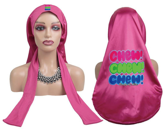 Beauty by Alice Long Satin Bonnet (Pink & Hot Pink)