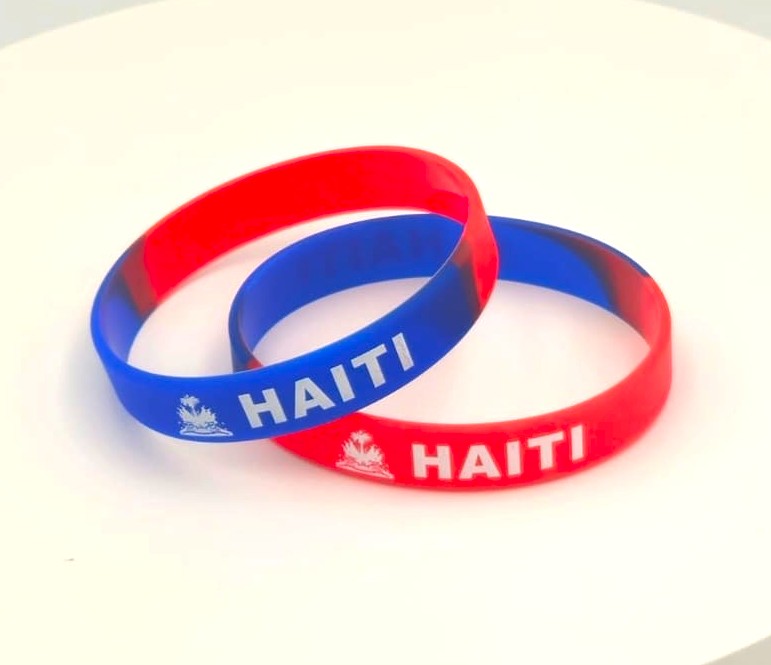 Haïti Flag Silicone Rubber Bracelet