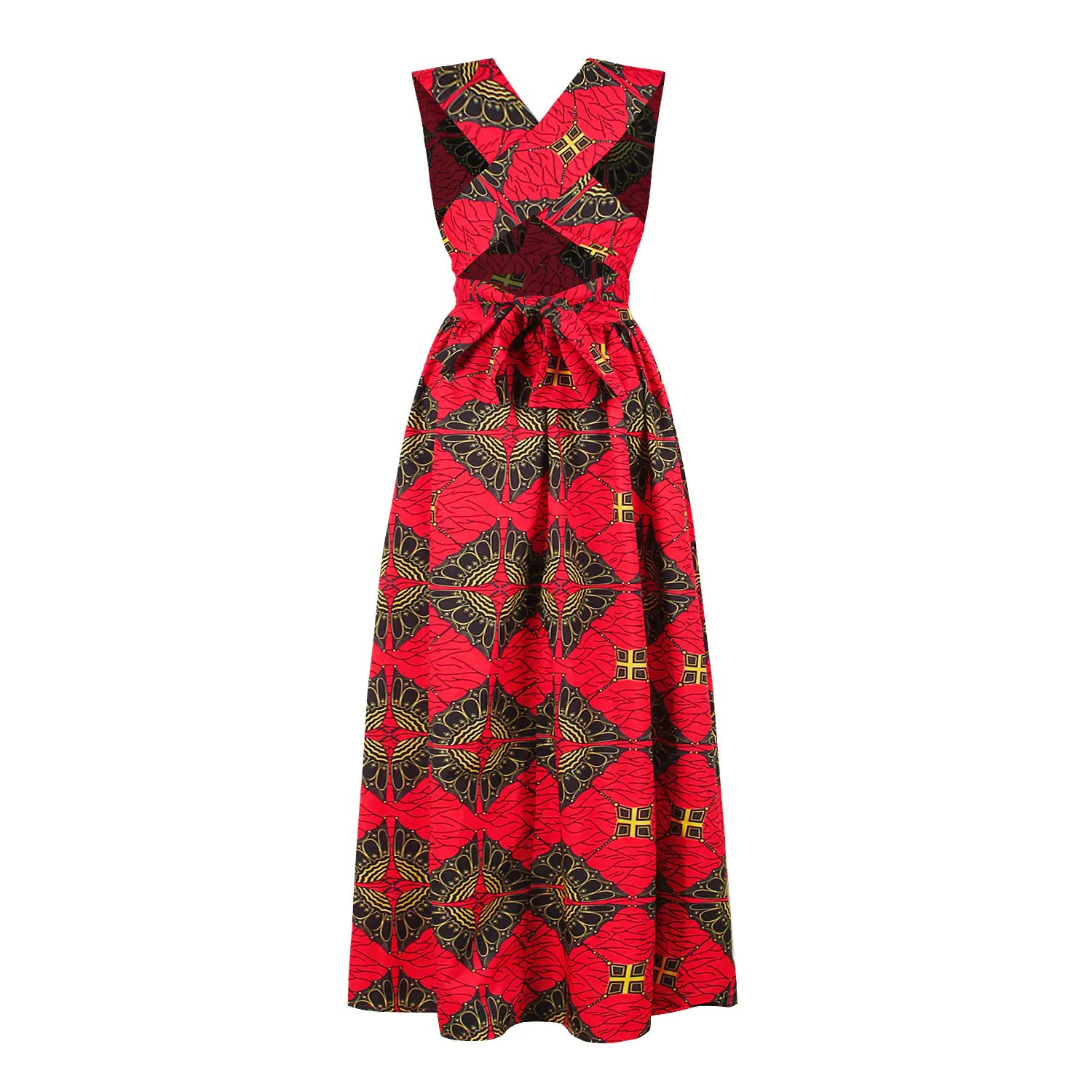 Plus Size African Print Irregular Dress with Versatility