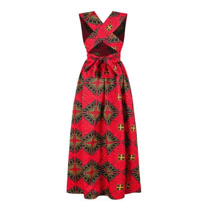 Plus Size African Print Irregular Dress with Versatility