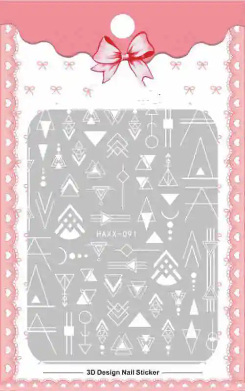 Black Butterfly Nail Stickers with White Flower Design