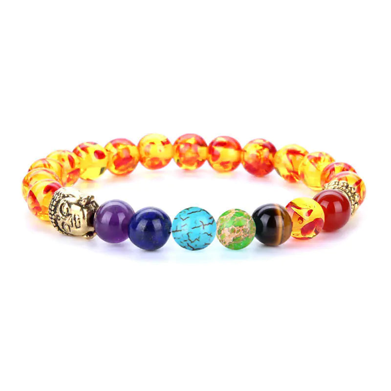 7-Color Amethyst Tiger Eye Natural Lava Stone Bracelet