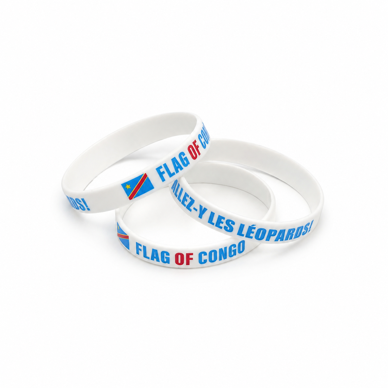 DRC Flag Silicone Rubber Bracelet
