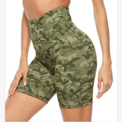 Leopard Print Women's Five-Point Yoga Shorts