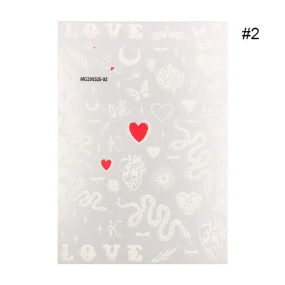 3D Snake Nail Stickers in Black and White (2 Colors)