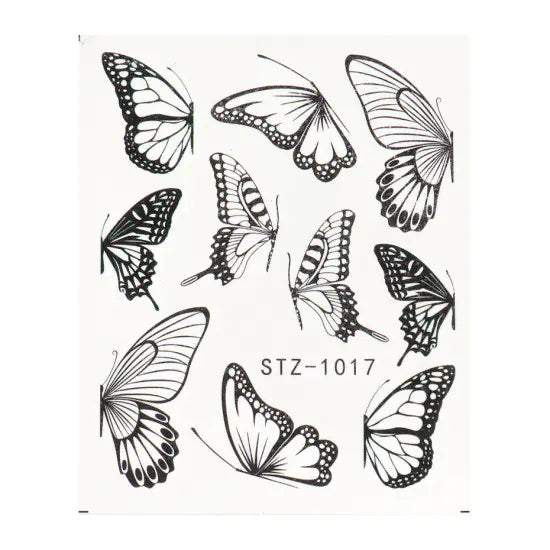 Retro Watercolor Big Butterfly Nail Art Stickers