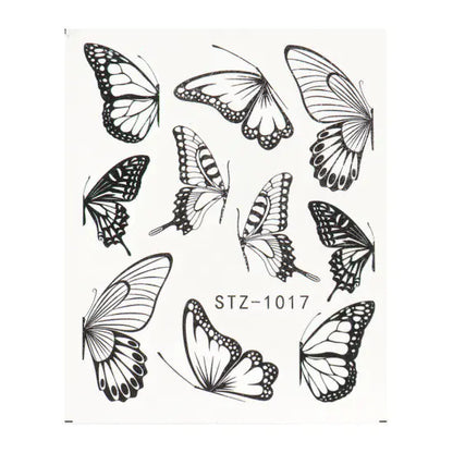 Retro Watercolor Big Butterfly Nail Art Stickers